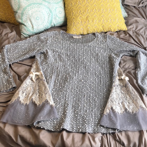 Anthropologie Sweaters - Anthropologie a'reve sweater lace design Sz:L/XL